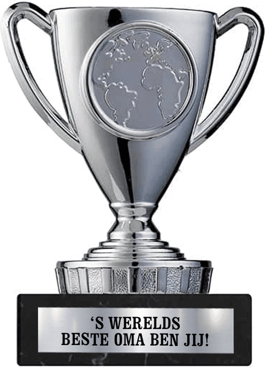 Trofee voor Oma | S Werelds beste Oma ben jij - 10 cm hoog | Trofee beker | Leuk om te geven - Trofee beker voor Kinderen